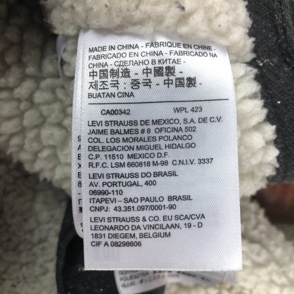 Levi's Sherpa Lined Jacket Adult Extra Extra Large Black Canvas Trucker Type 3 - Picture 7 of 13